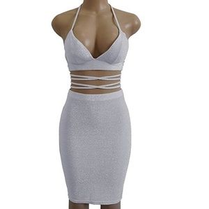 Glittery Two skirt piece set